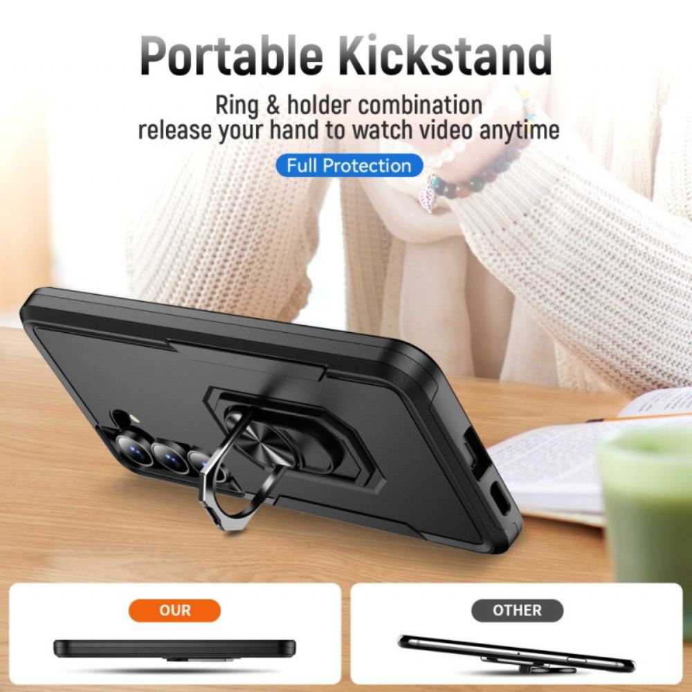 Kryt Na Samsung Galaxy S25 Fe Držák Na Prsten S Kovovým Efektem