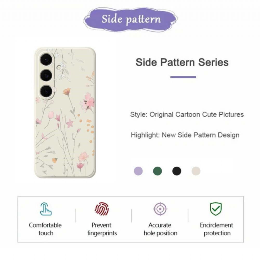 Kryt Samsung Galaxy S25 Fe Barevné Silikonové Květiny