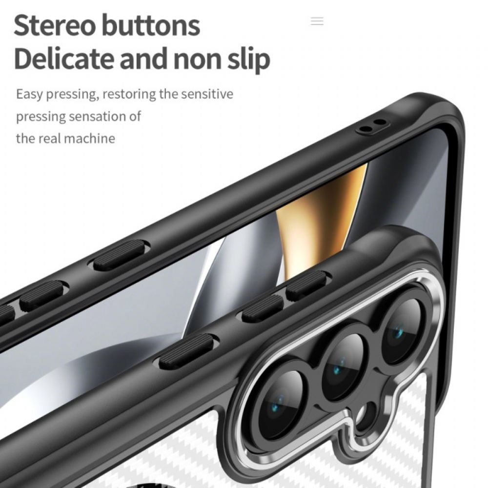 Kryt Samsung Galaxy S25 Fe Kompatibilní S Magsafe Textura S Karbonovými Vlákny