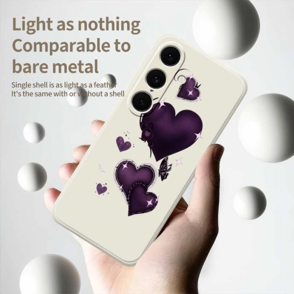 Kryt Samsung Galaxy S25 Fe Kryty Na Mobil Silikon S Fialovým Srdcem