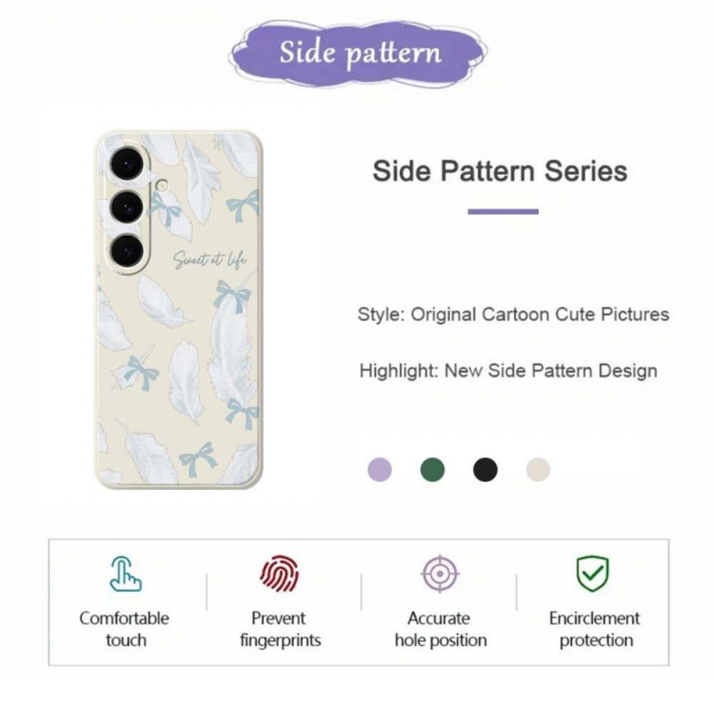 Kryt Samsung Galaxy S25 Fe Silikon S Bílým Peřím