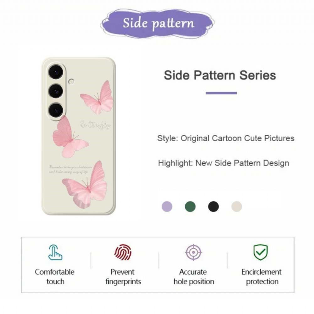 Kryt Samsung Galaxy S25 Fe Silikon S Růžovým Motýlem