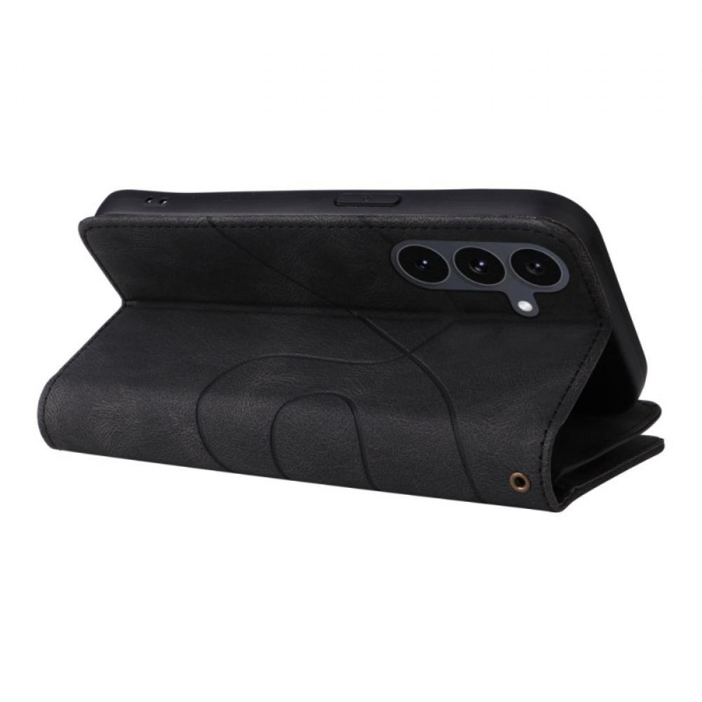 Peněženková Pouzdra Samsung Galaxy S25 Fe Kryty Na Mobil Dvoubarevný Vlnkový Vzor