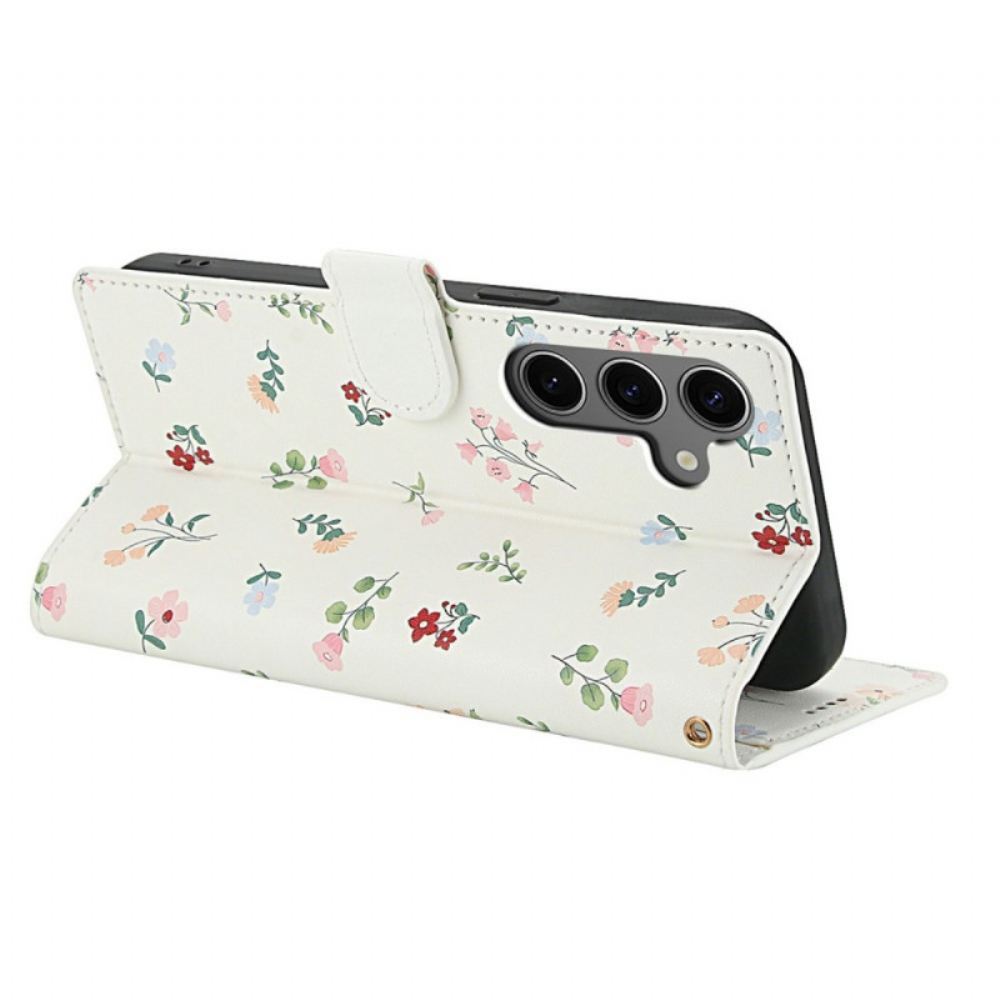 Peněženková Pouzdra Samsung Galaxy S25 Fe Kryty Na Mobil Květinová Šňůrka Na Krk