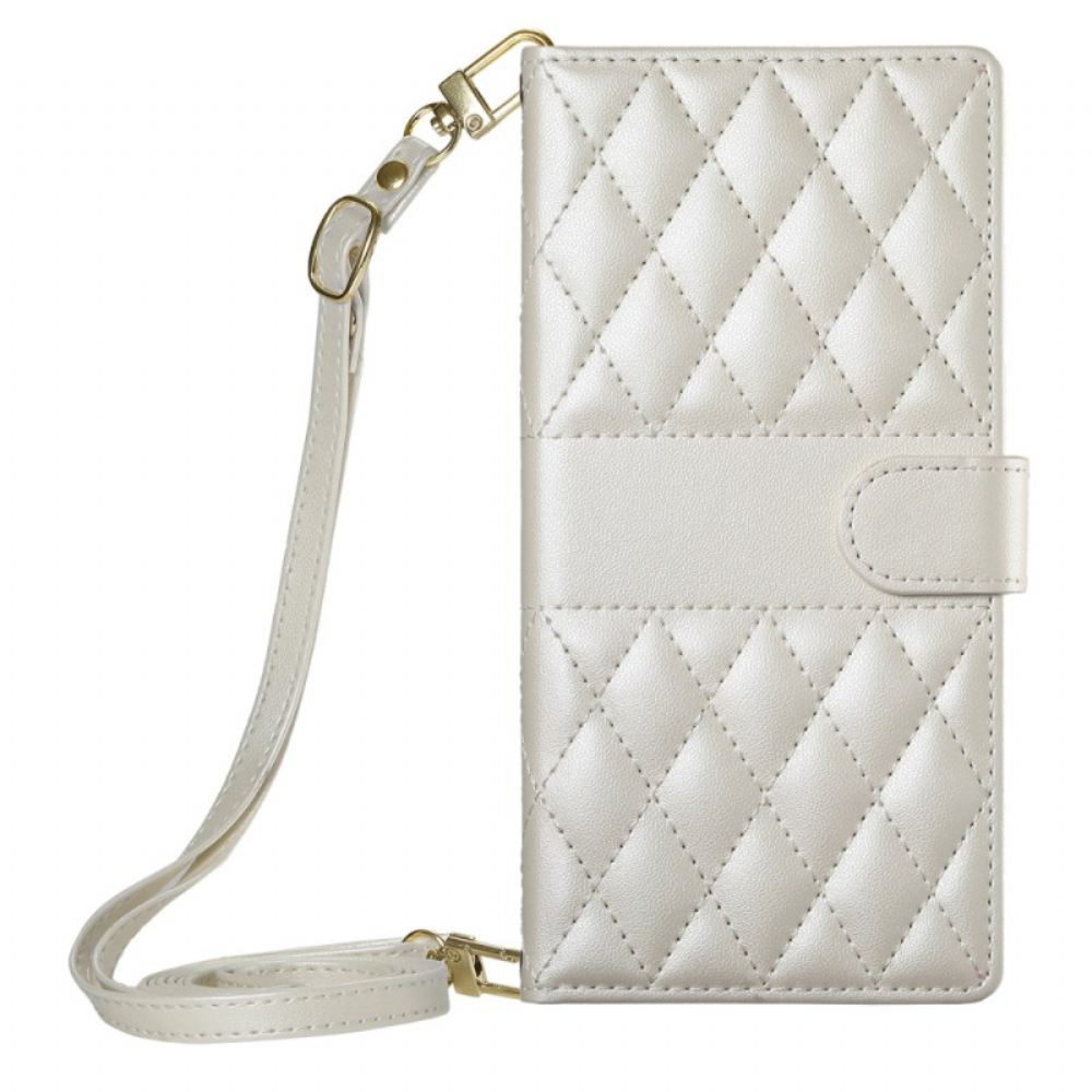 Peněženková Pouzdra Samsung Galaxy S25 Fe Kryty Na Mobil Prošívaná Peněženka S Popruhy