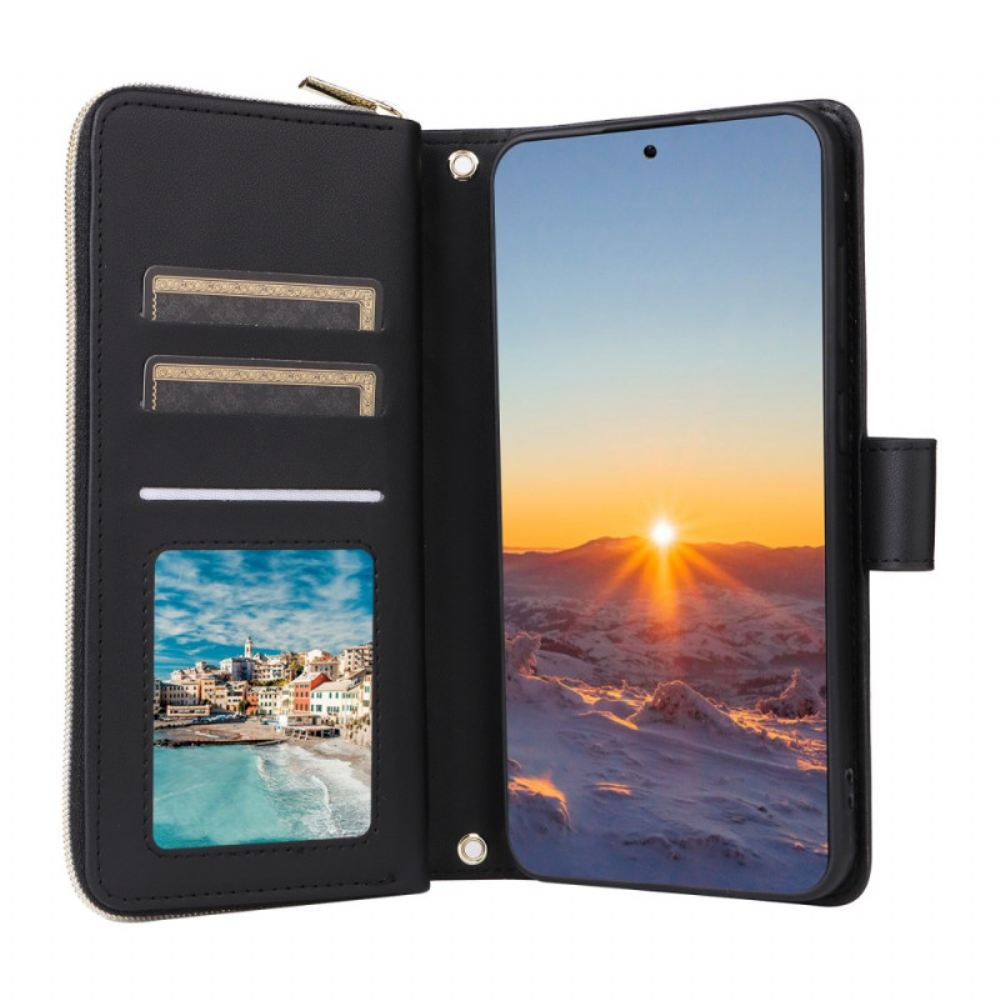 Peněženková Pouzdra Samsung Galaxy S25 Fe Prošívaná S Řemínkem A Ramenním Popruhem