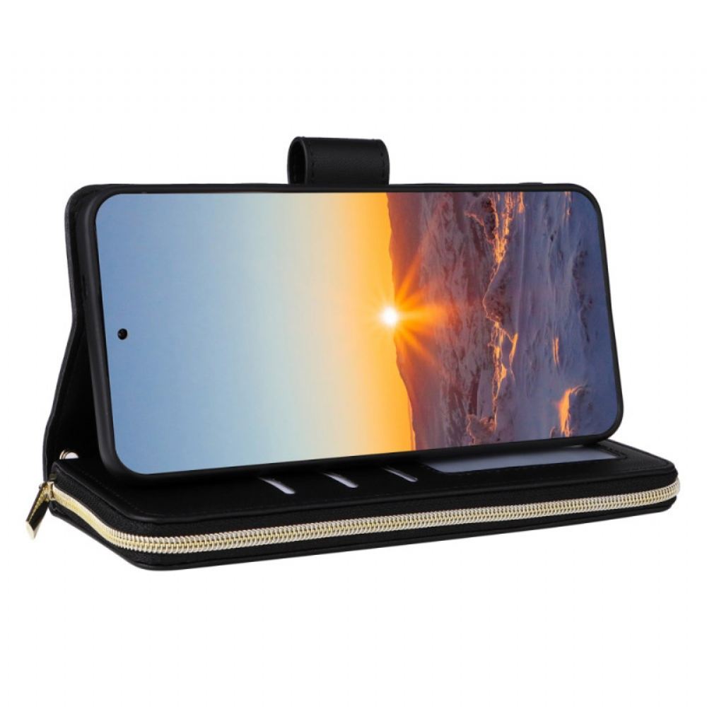 Peněženková Pouzdra Samsung Galaxy S25 Fe Prošívaná S Řemínkem A Ramenním Popruhem