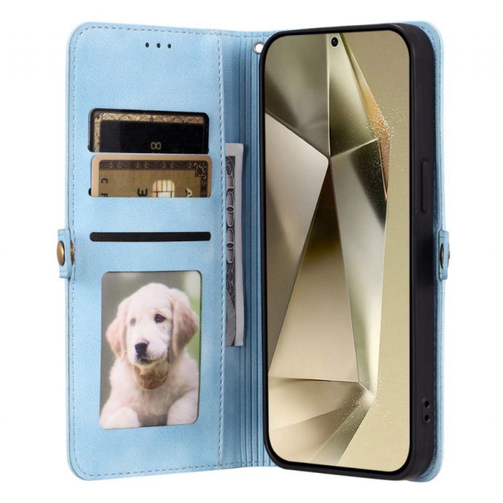 Peněženková Pouzdra Samsung Galaxy S25 Fe Semišový Efekt Mandaly