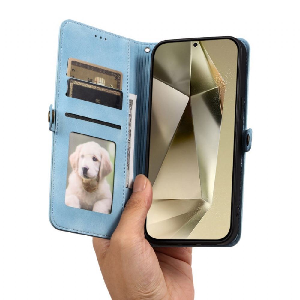 Peněženková Pouzdra Samsung Galaxy S25 Fe Semišový Efekt Mandaly