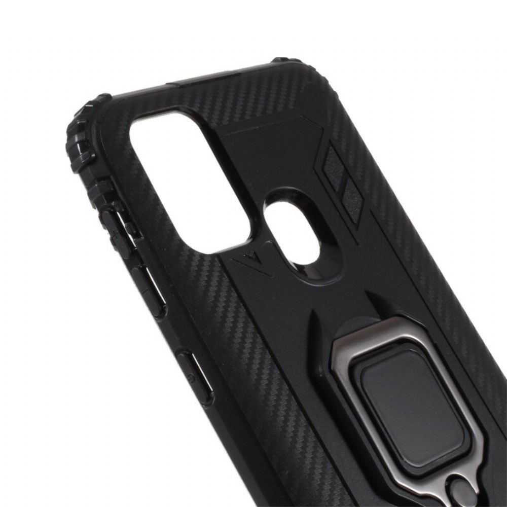 Kryt Na Samsung Galaxy M31 Kroužek A Uhlíková Vlákna