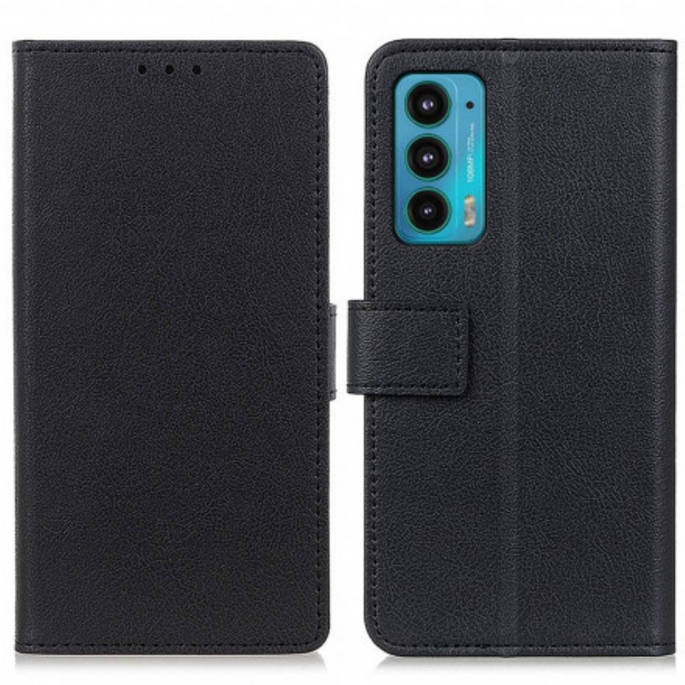 Flipové Pouzdro Na Motorola Edge 20 Klasický Kožený Efekt