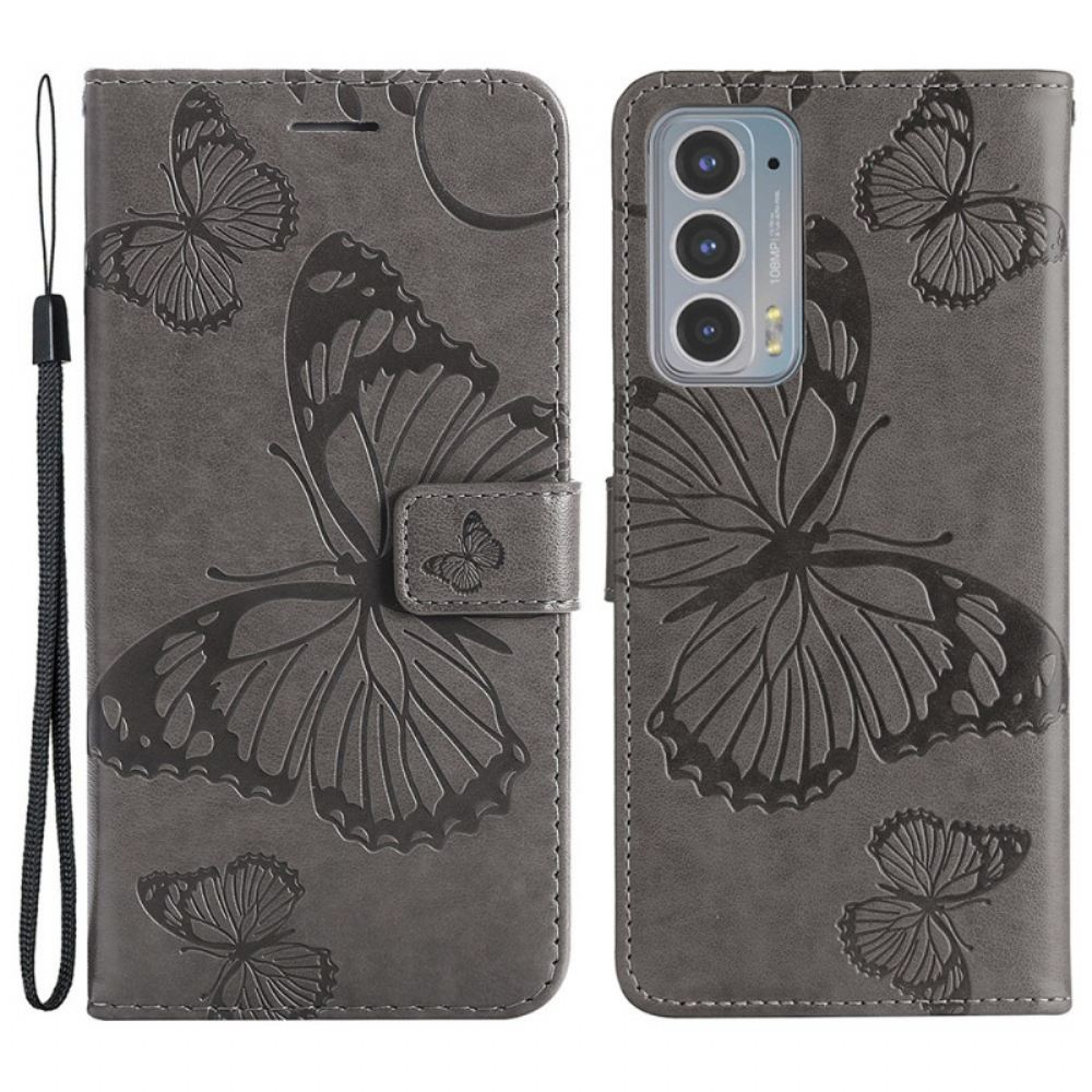 Flipové Pouzdro Na Motorola Edge 20 Na Lana Obří Motýli