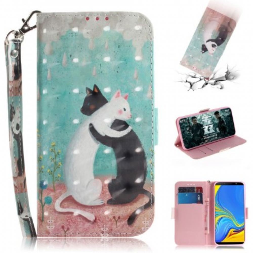 Flipové Pouzdro Na Samsung Galaxy A7 Na Lana Tanga Cat Friends