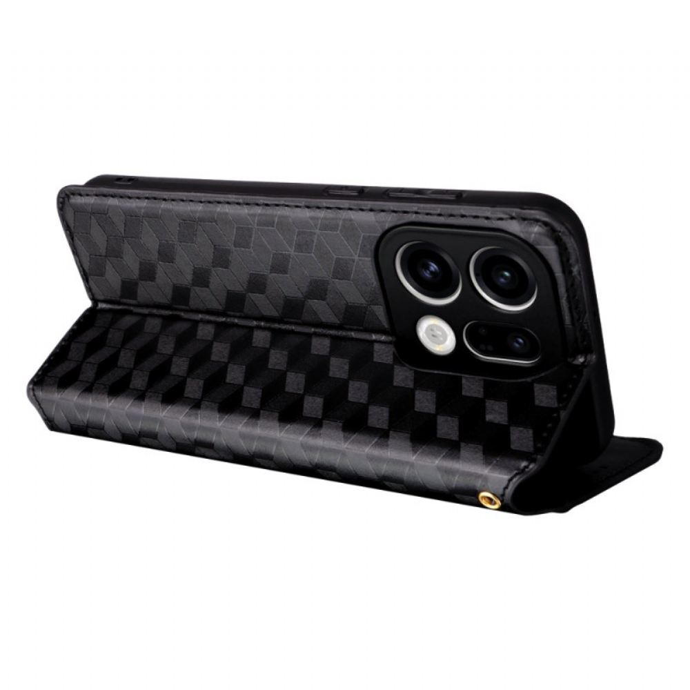 Kožené Pouzdro Folio Na Oppo Find X9 5g Kosočtvercový Vzor