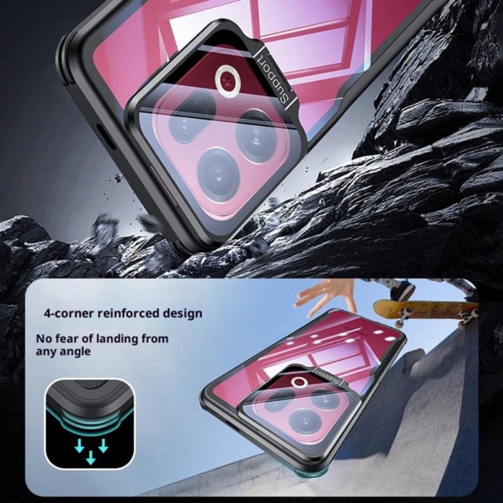 Kryt Na Oppo Find X9 5g Průhledné S Vestavěným Stojánkem A Ochranou Fotoaparátu