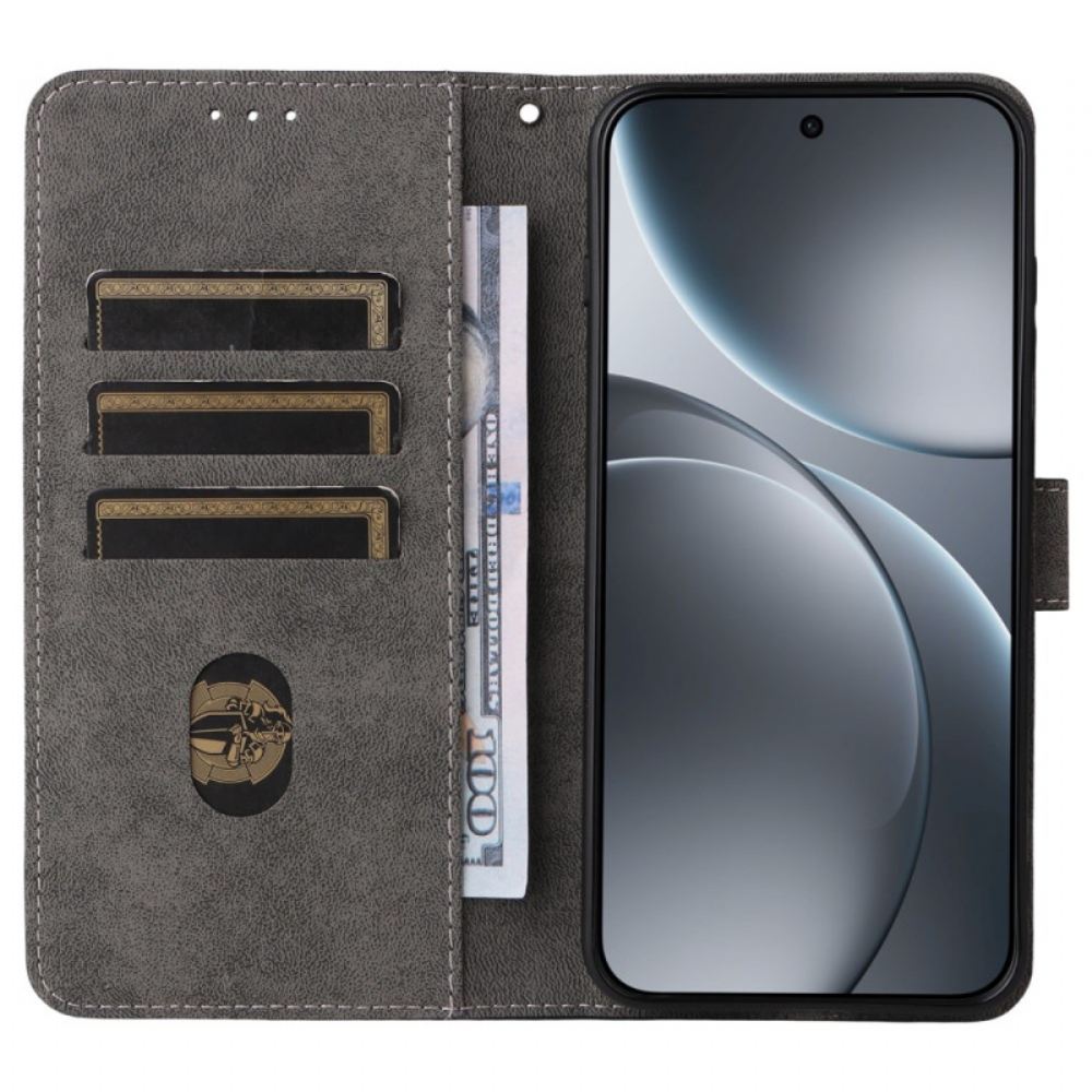 Peněženková Pouzdra Oppo Find X9 5g Kryty Na Mobil Semišový Efekt S Páskem