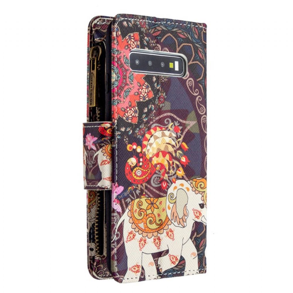 Flipové Pouzdro Na Samsung Galaxy S10 Sloní Kapsa Na Zip
