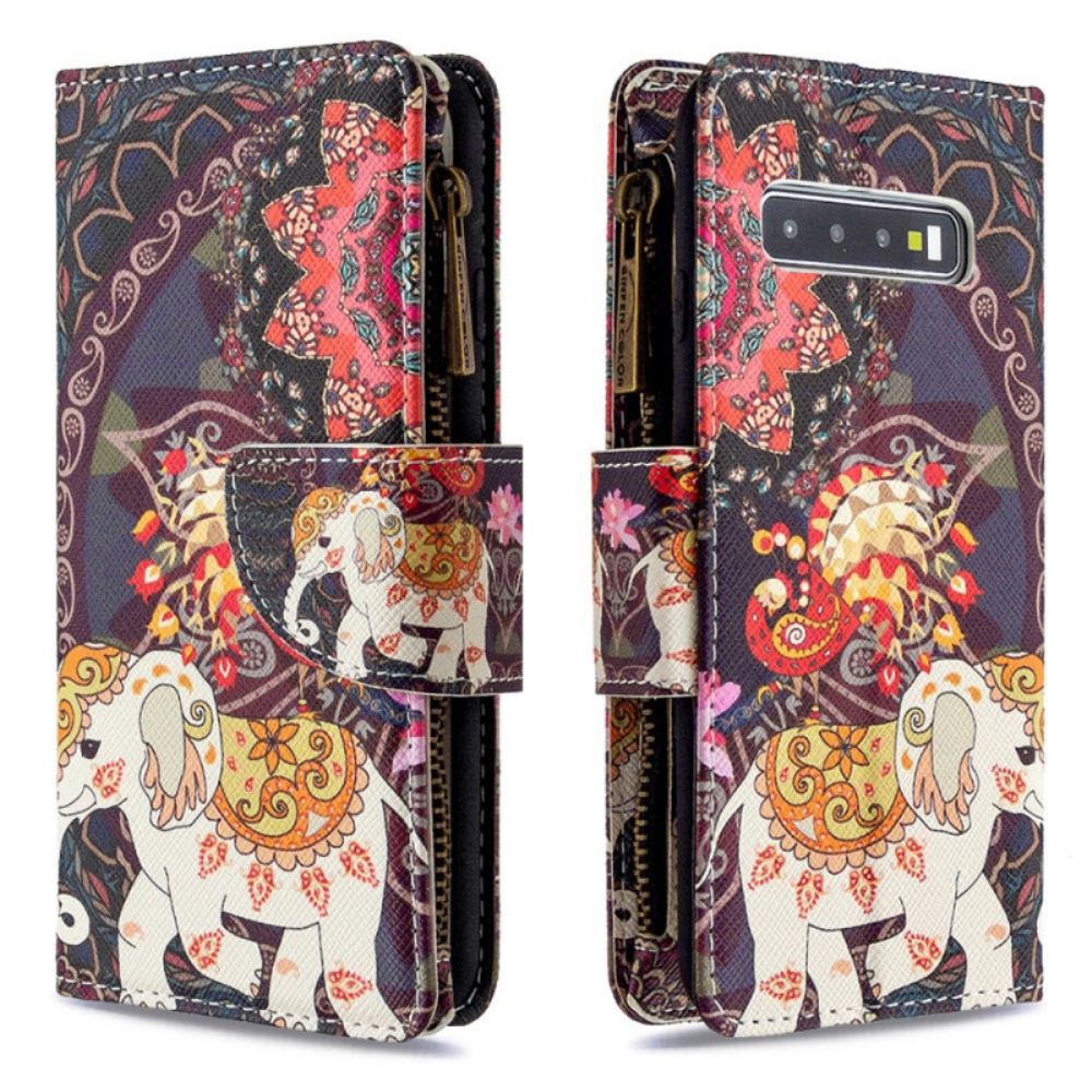 Flipové Pouzdro Na Samsung Galaxy S10 Sloní Kapsa Na Zip