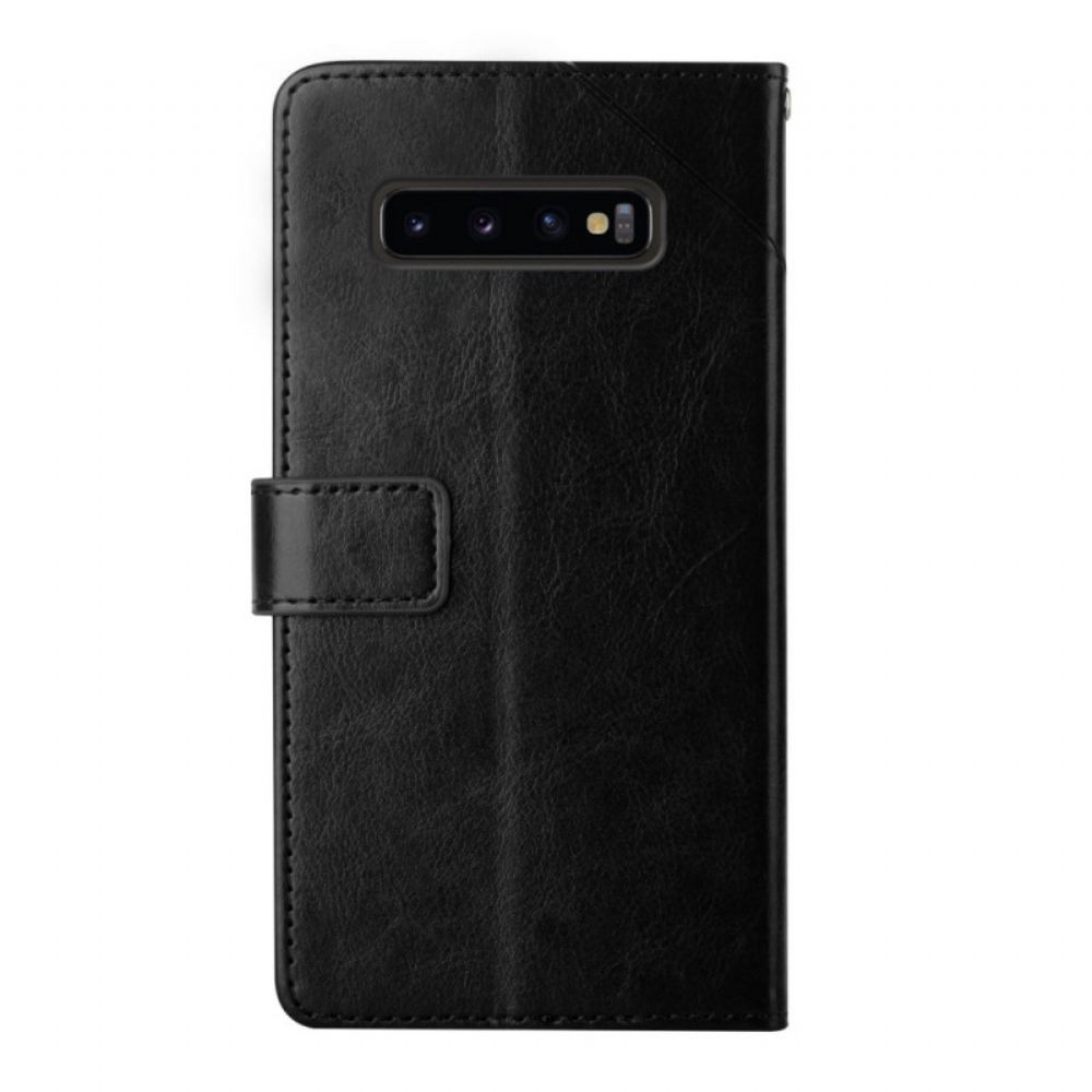 Kožené Pouzdro Na Samsung Galaxy S10 Design Geo Y Ve Stylu Kůže