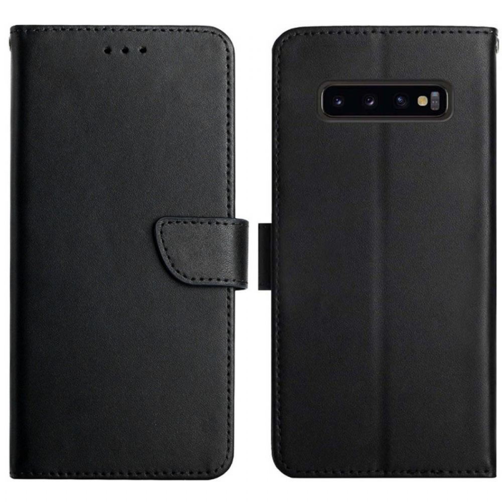 Kožené Pouzdro Na Samsung Galaxy S10 Pravá Kůže Nappa