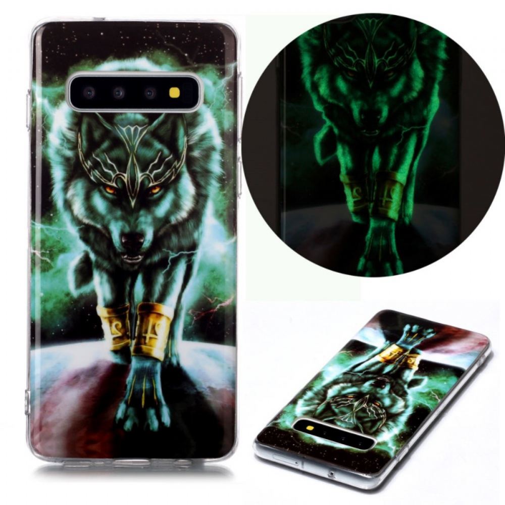 Kryt Na Samsung Galaxy S10 Fluorescenční Vlk