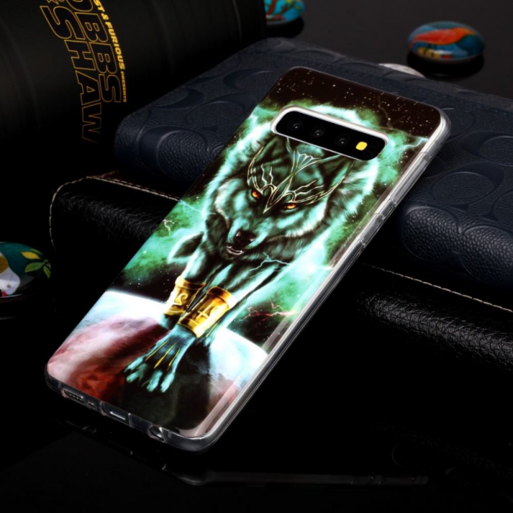 Kryt Na Samsung Galaxy S10 Fluorescenční Vlk