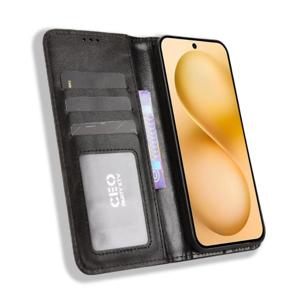 Kožené Pouzdro Folio Vivo X200 Fe Vintage Okraj