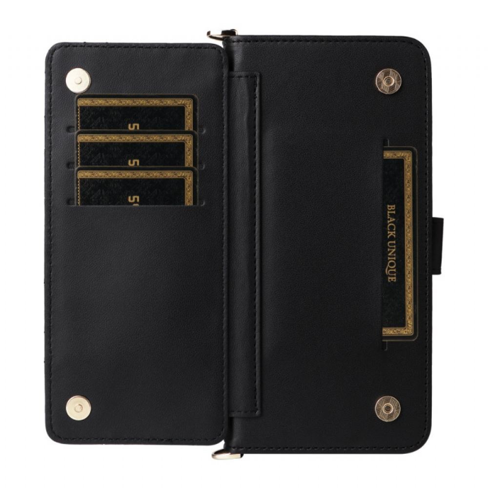 Kožený Kryt Na Vivo X200 Fe Prošívaná S Popruhem A Ramenním Popruhem