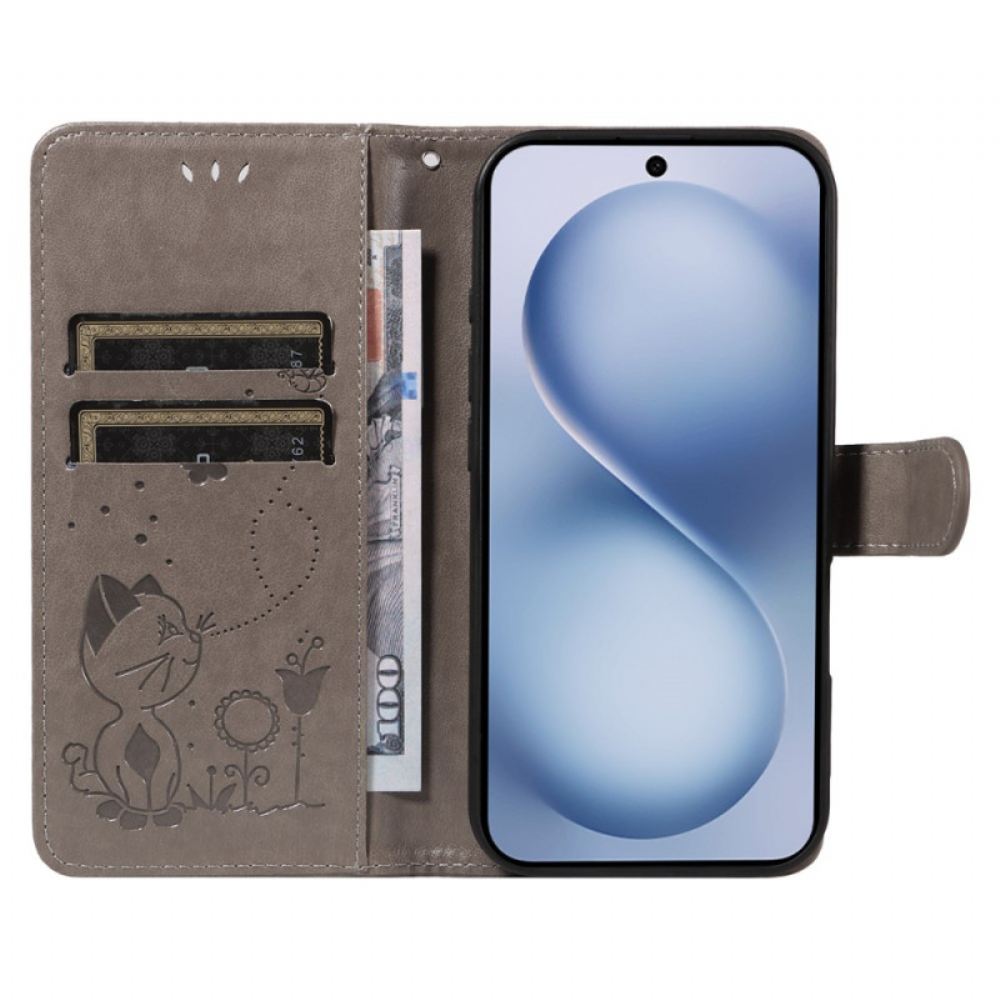 Peněženková Pouzdra Vivo X200 Fe Kočka A Včela