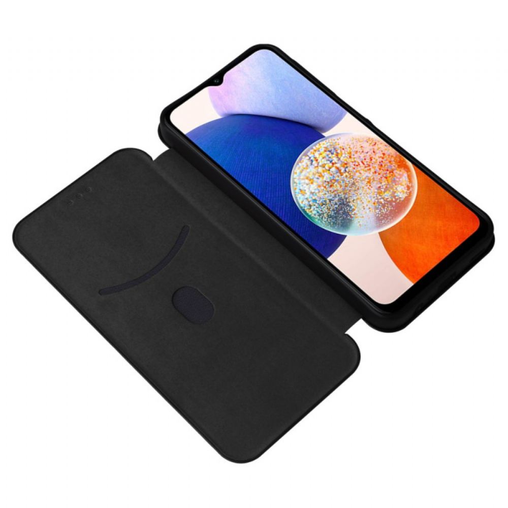 Kožené Pouzdro Folio Na Samsung Galaxy A15 5g Klasické Uhlíkové Vlákno
