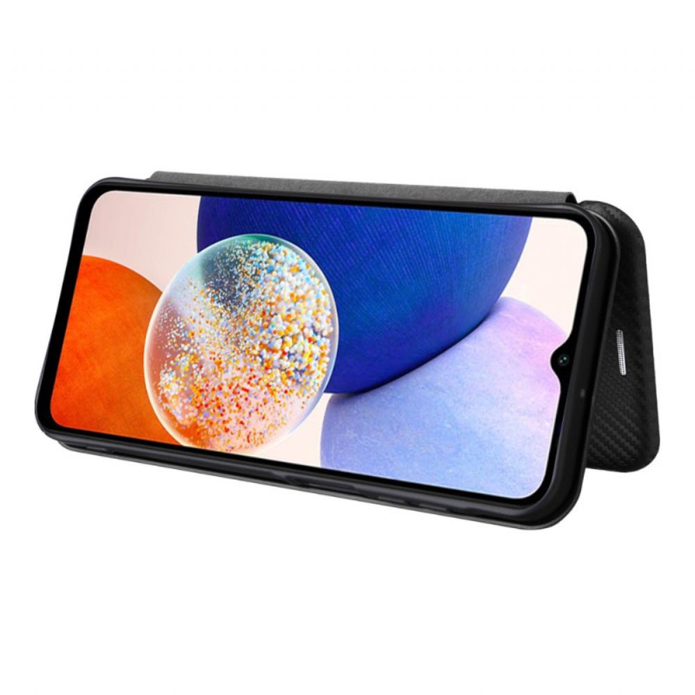 Kožené Pouzdro Folio Na Samsung Galaxy A15 5g Klasické Uhlíkové Vlákno