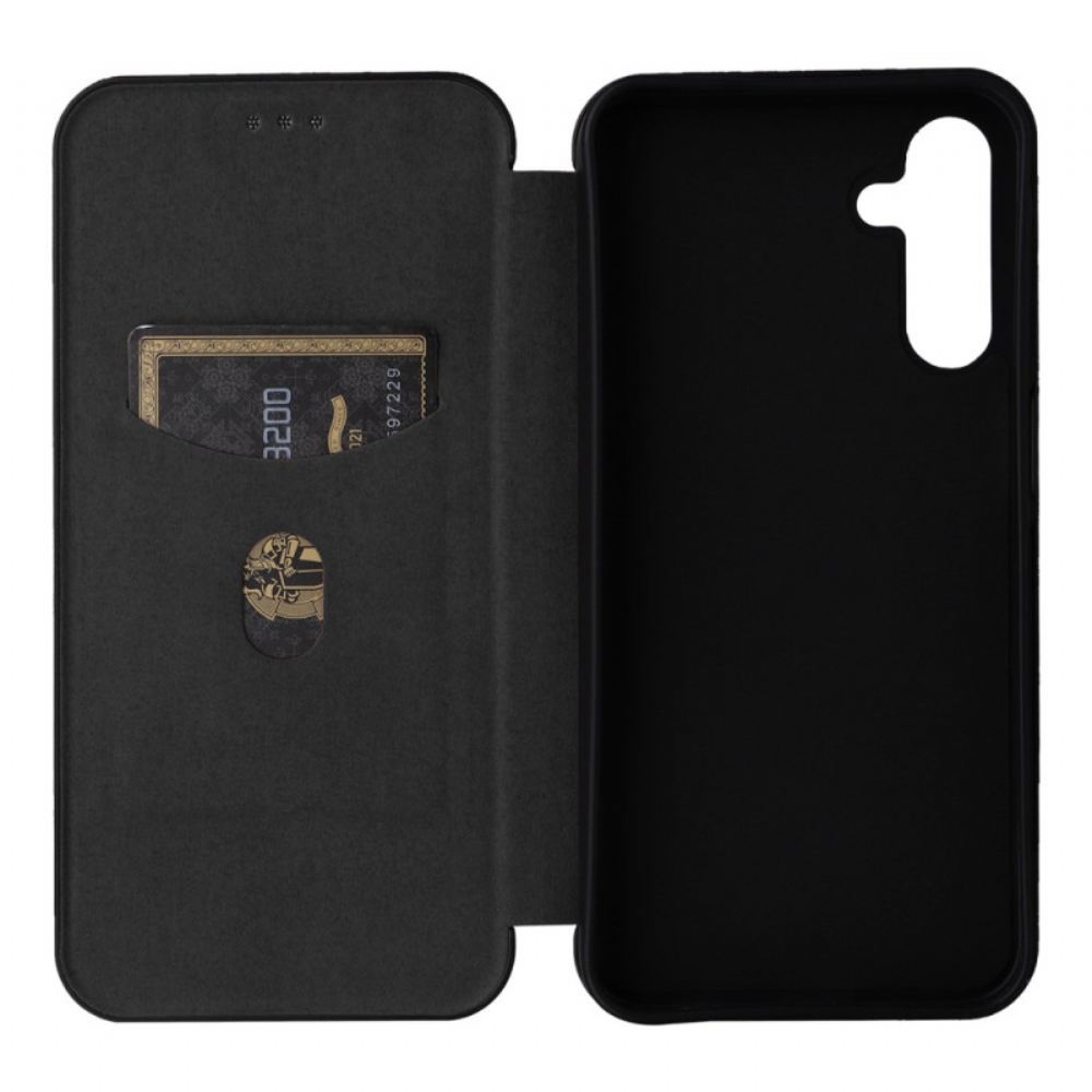 Kožené Pouzdro Folio Na Samsung Galaxy A15 5g Klasické Uhlíkové Vlákno