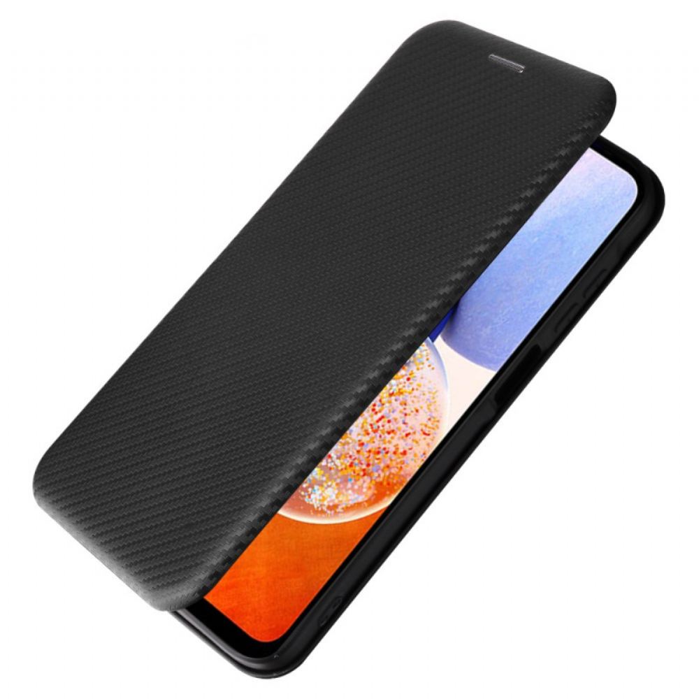 Kožené Pouzdro Folio Na Samsung Galaxy A15 5g Klasické Uhlíkové Vlákno