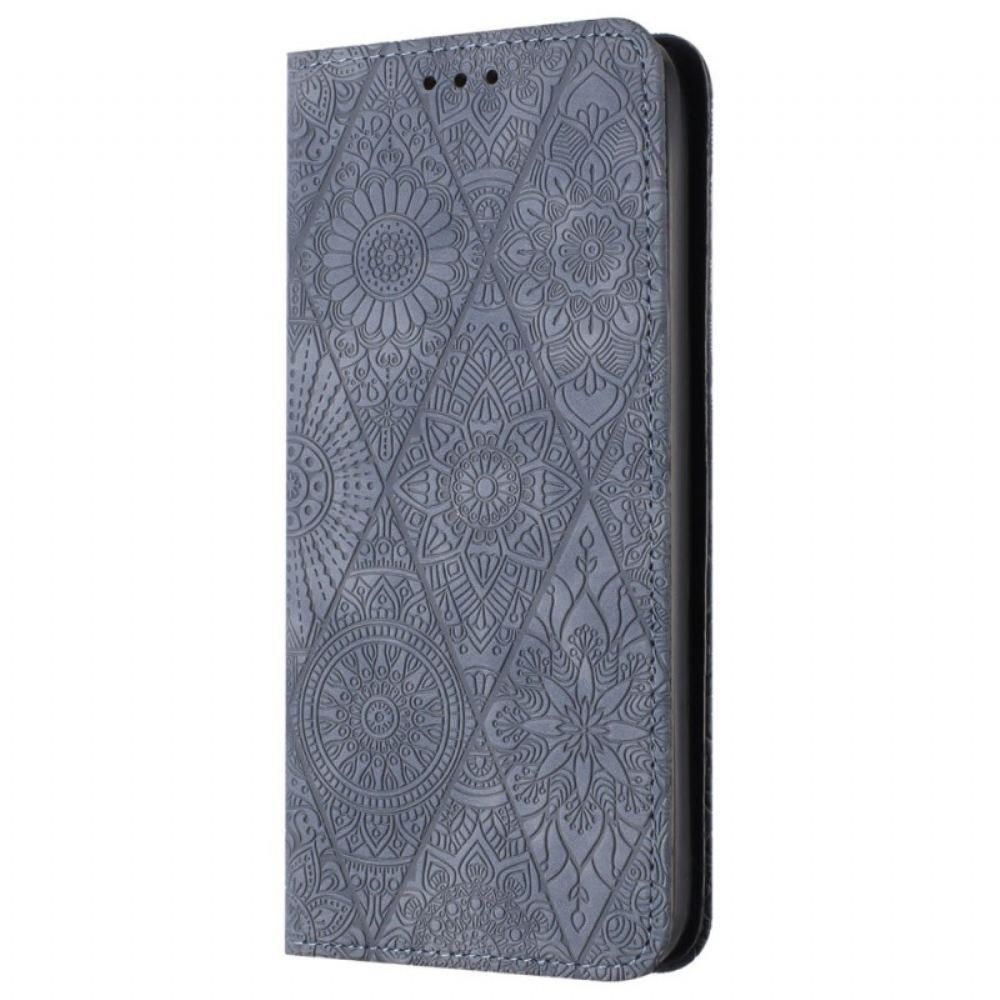 Kožené Pouzdro Folio Na Samsung Galaxy A15 5g Patchwork S Popruhem