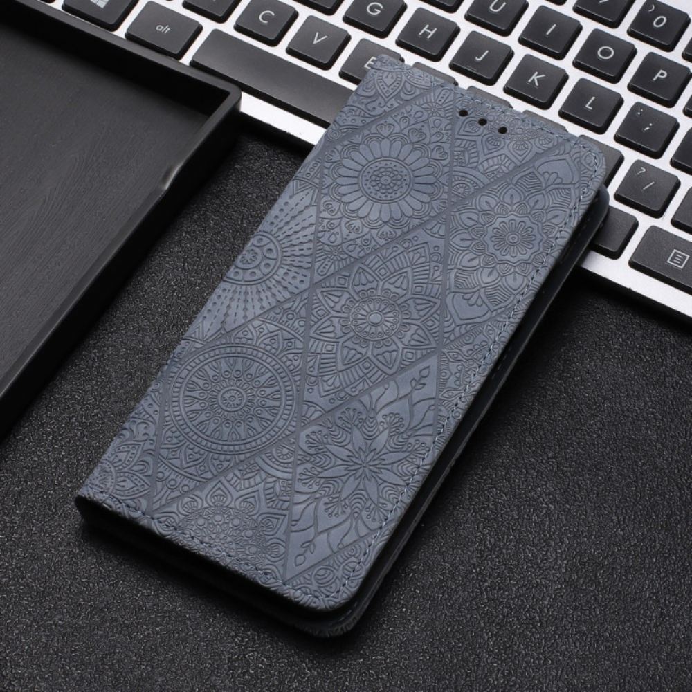 Kožené Pouzdro Folio Na Samsung Galaxy A15 5g Patchwork S Popruhem