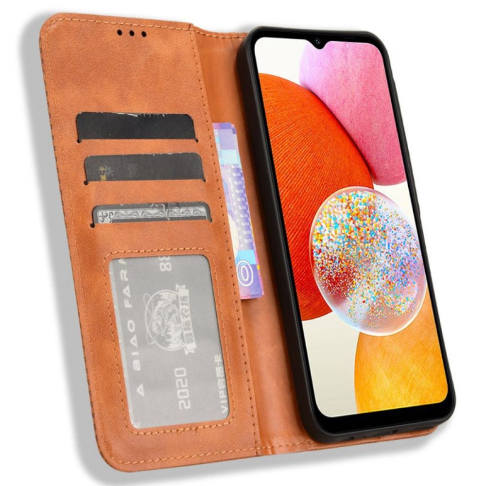 Kožené Pouzdro Folio Na Samsung Galaxy A15 5g Retro