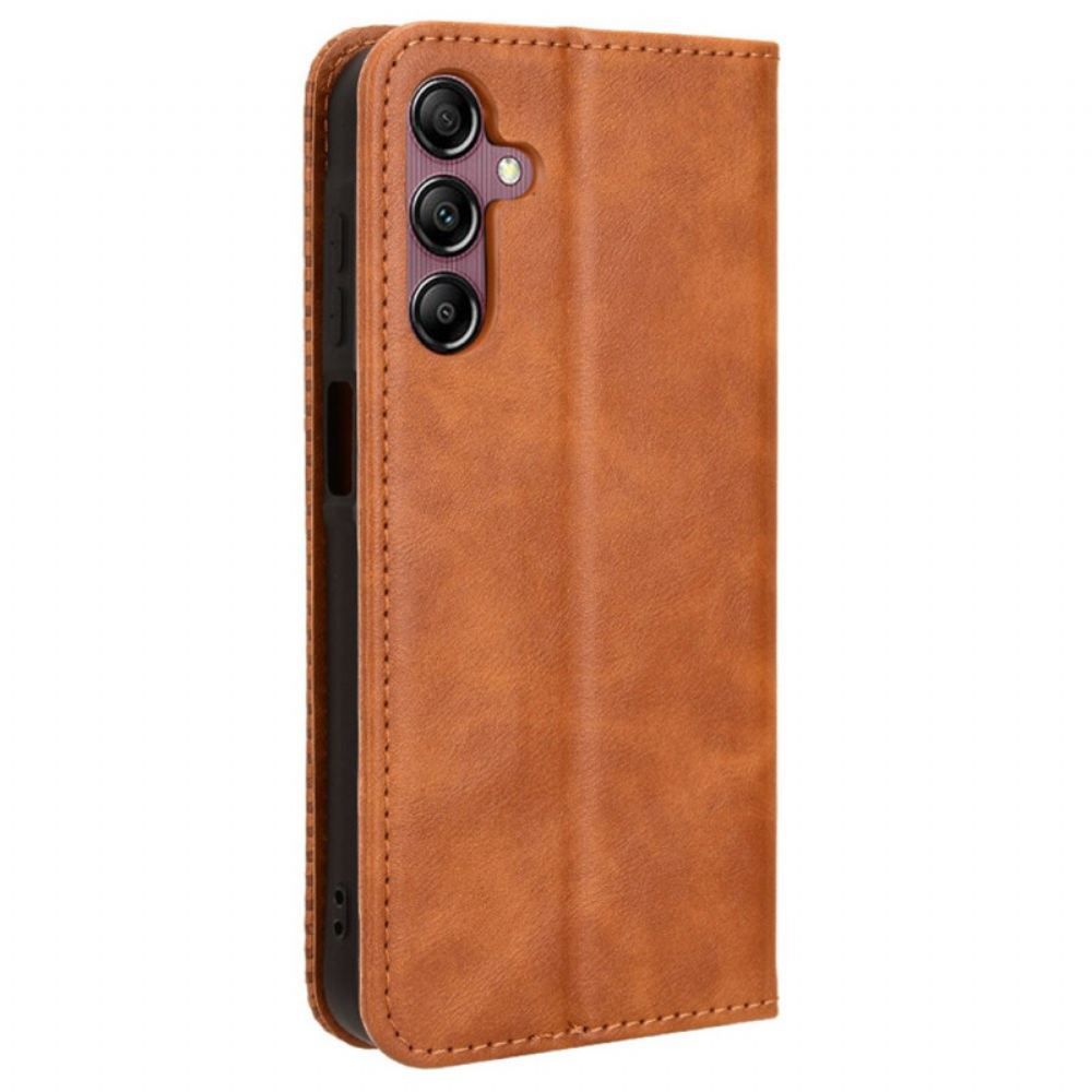 Kožené Pouzdro Folio Na Samsung Galaxy A15 5g Retro