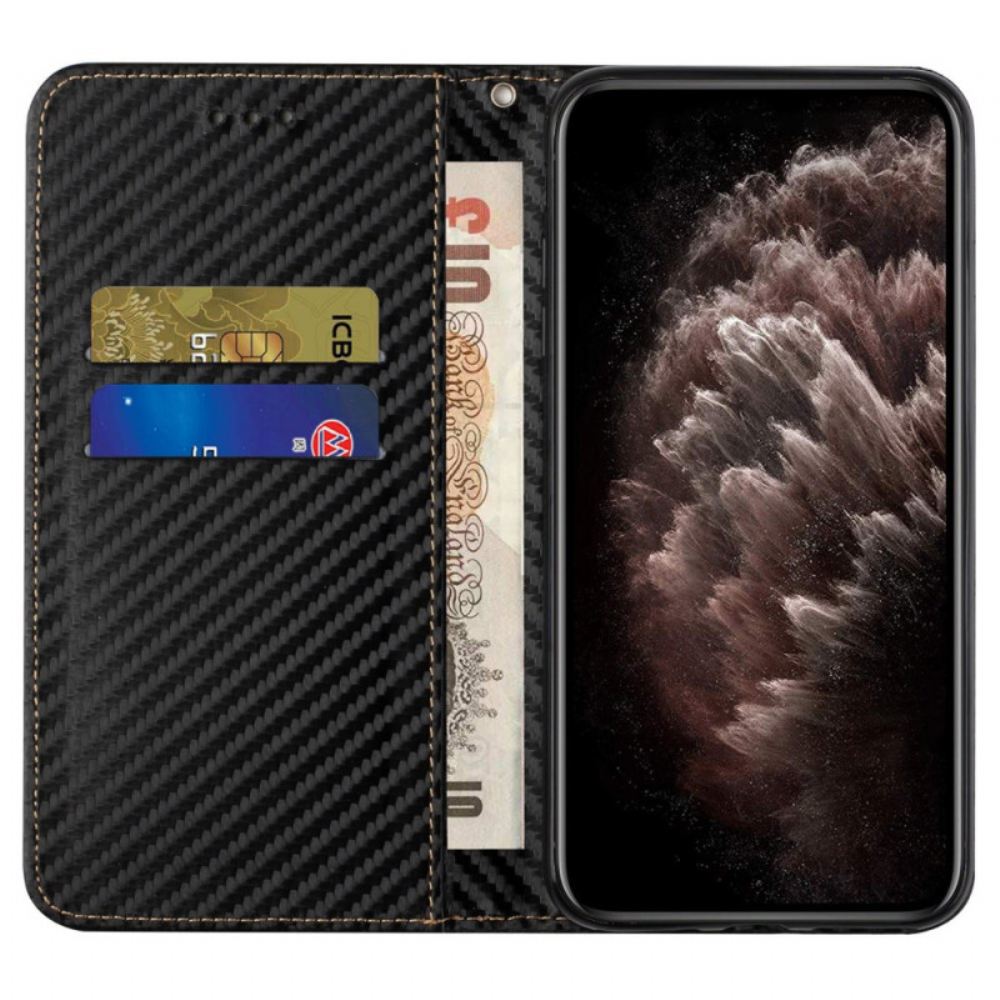 Kožené Pouzdro Folio Samsung Galaxy A15 5g Uhlíkové Vlákno