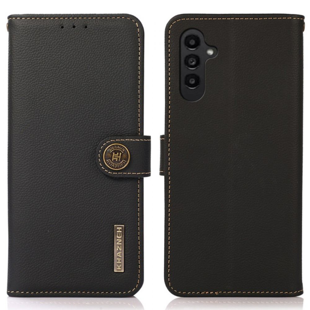 Kožený Kryt Na Samsung Galaxy A15 5g Blokovací Peněženka Rfid Khazneh