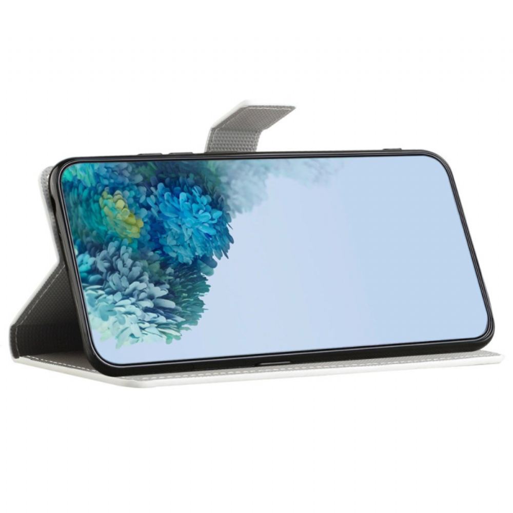Kožený Kryt Na Samsung Galaxy A15 5g Modrý Motýl