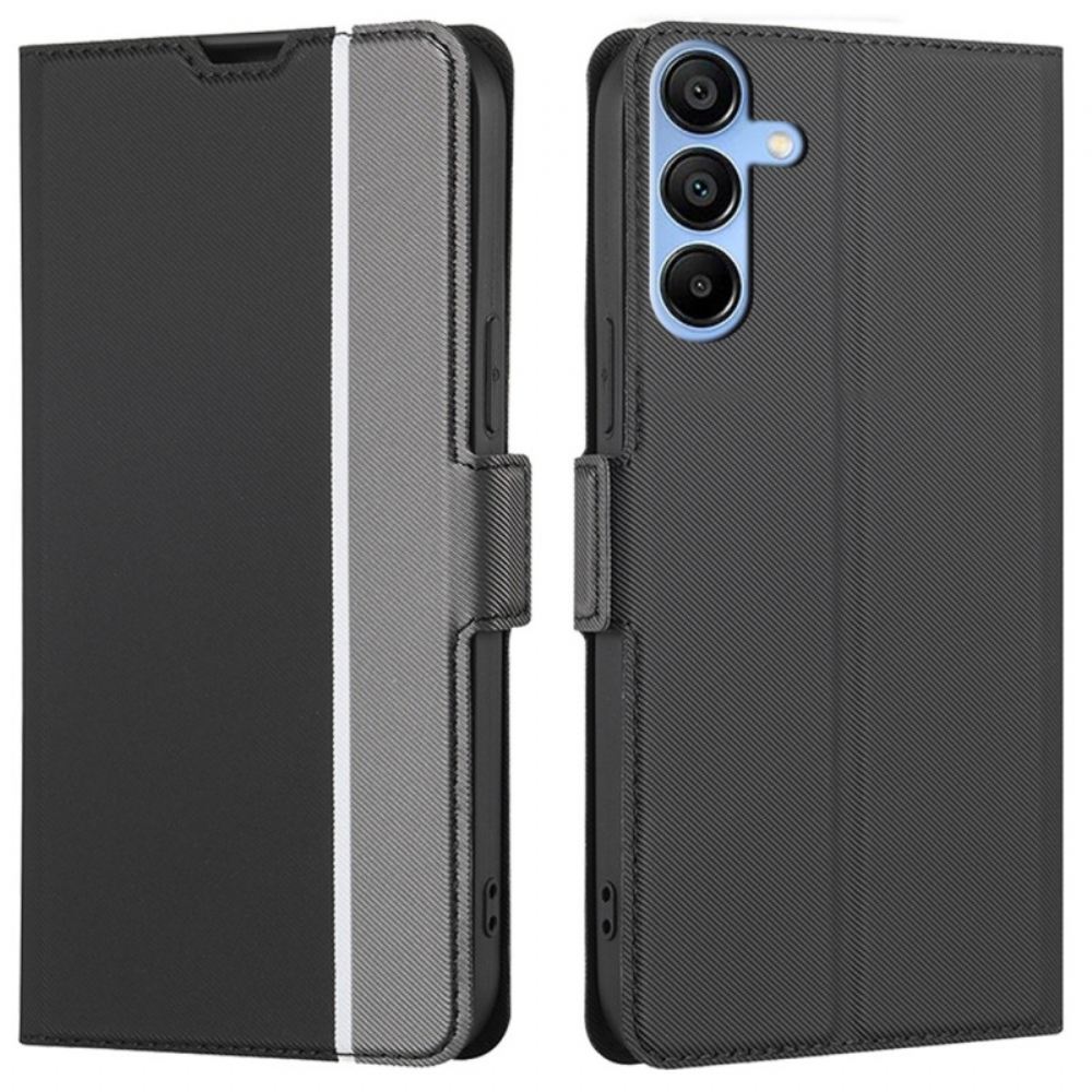 Kožený Kryt Samsung Galaxy A15 5g Dvoubarevná Jemnost