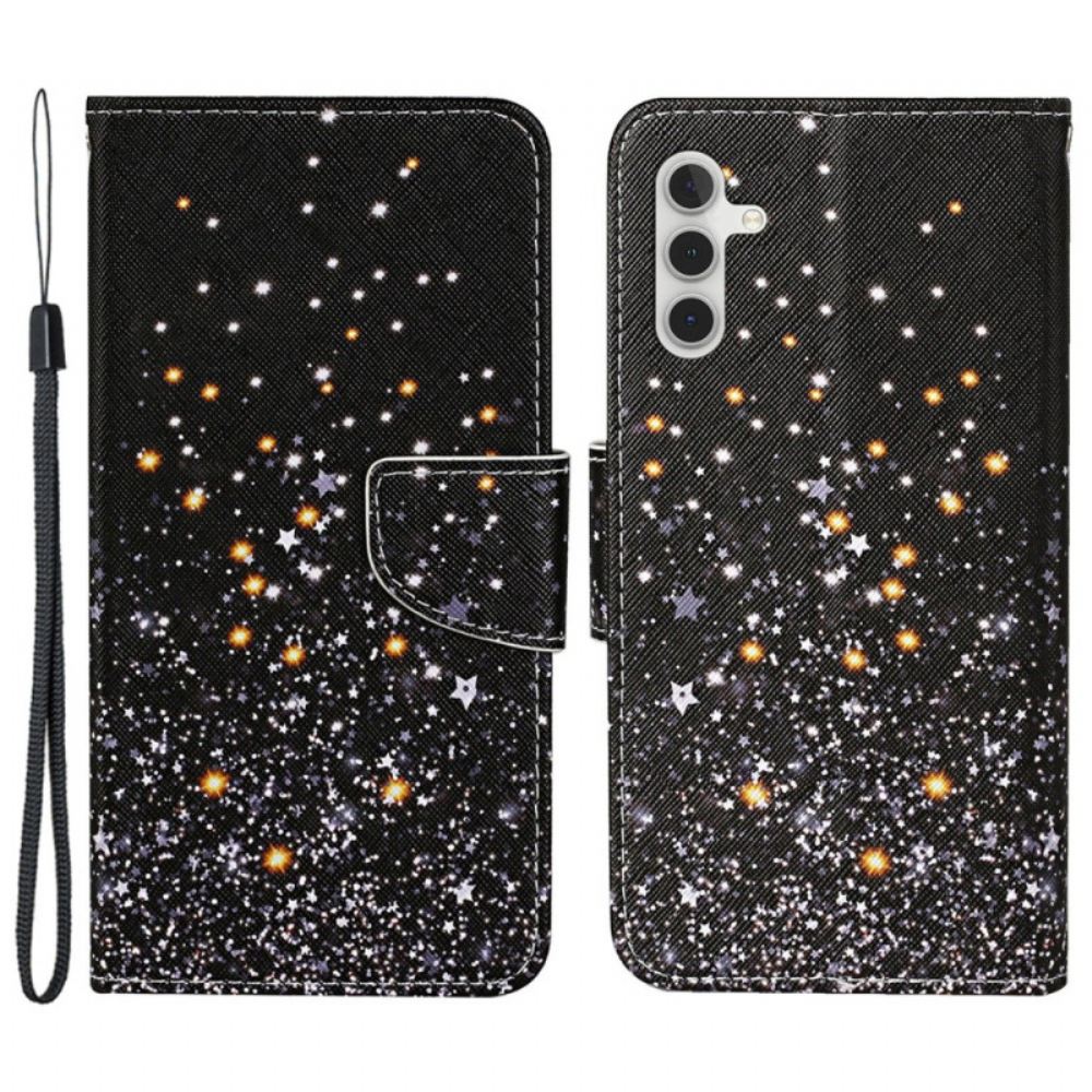 Kožený Kryt Samsung Galaxy A15 5g Hvězdná Sprcha V Lnaière