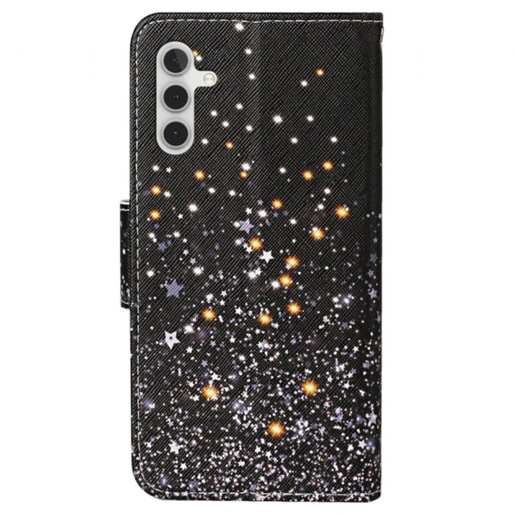 Kožený Kryt Samsung Galaxy A15 5g Hvězdná Sprcha V Lnaière