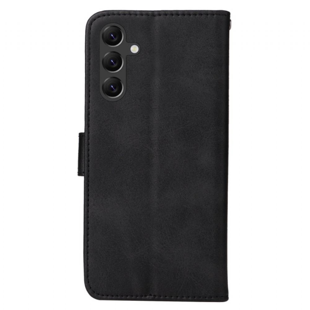 Kožený Kryt Samsung Galaxy A15 5g Klasický Styl S Popruhem