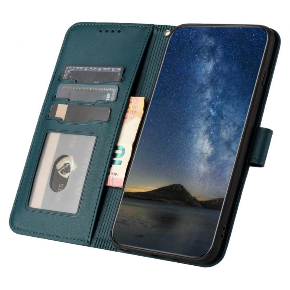 Kožený Kryt Samsung Galaxy A15 5g Krajkový Květinový Vzor S Páskem