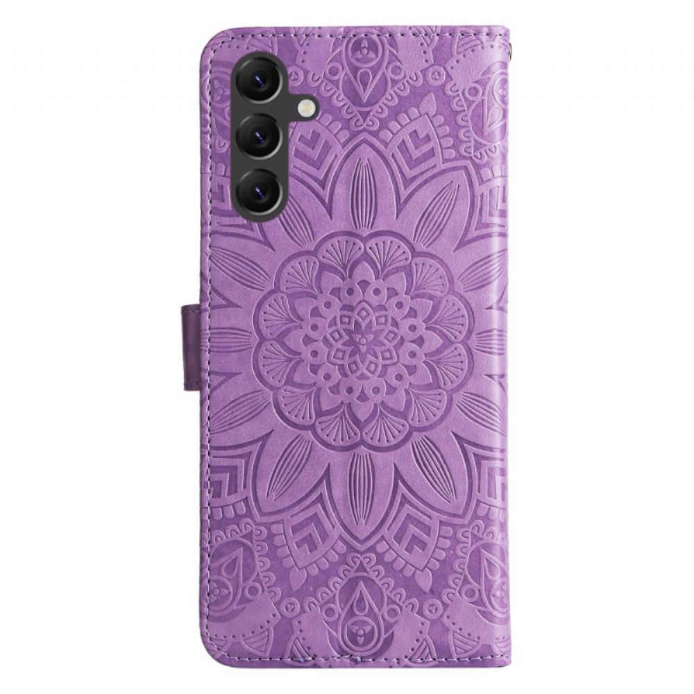 Kožený Kryt Samsung Galaxy A15 5g Mandala Print With Lanyard