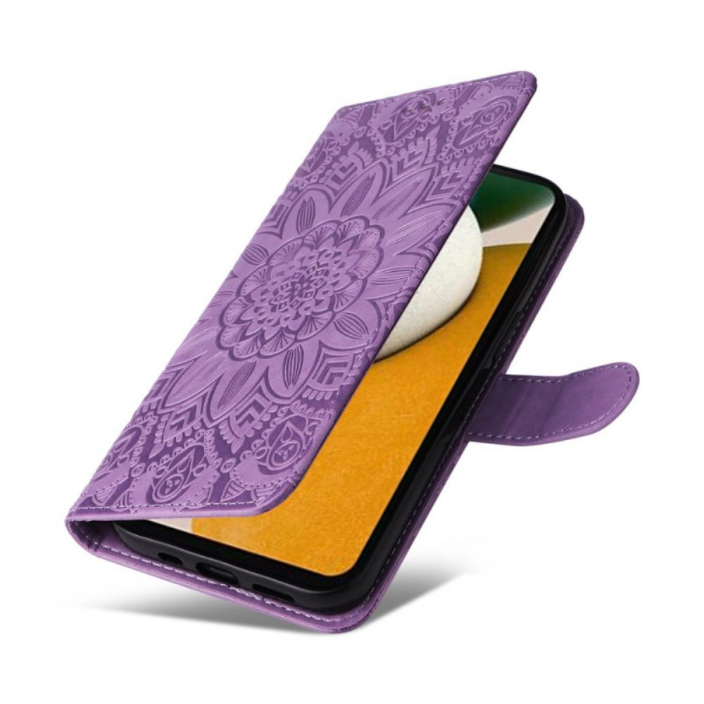 Kožený Kryt Samsung Galaxy A15 5g Mandala Print With Lanyard