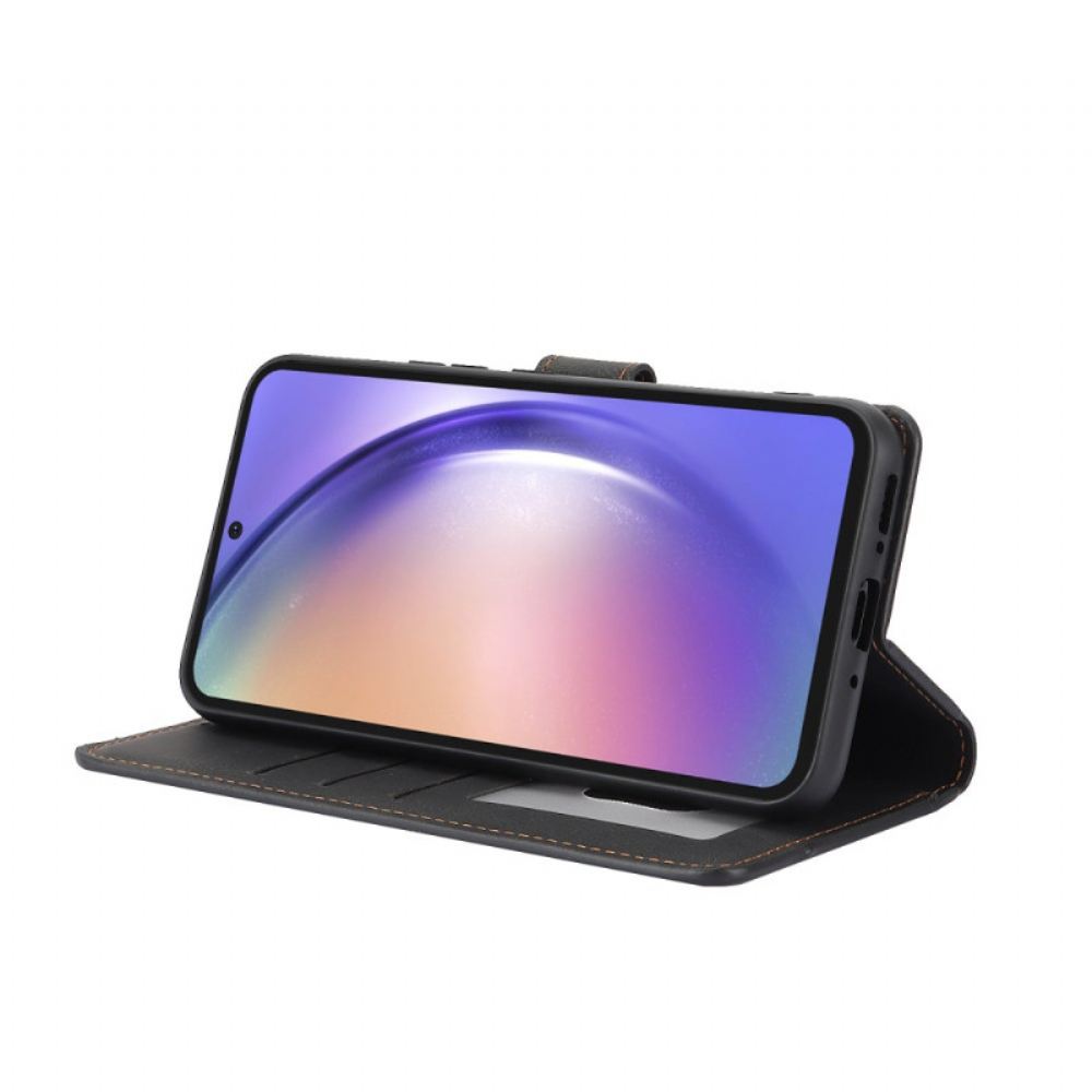 Kožený Kryt Samsung Galaxy A15 5g Semišový Styl S Páskem
