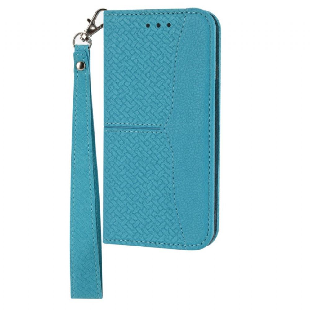 Kožený Kryt Samsung Galaxy A15 5g Strappy Tkaný Design