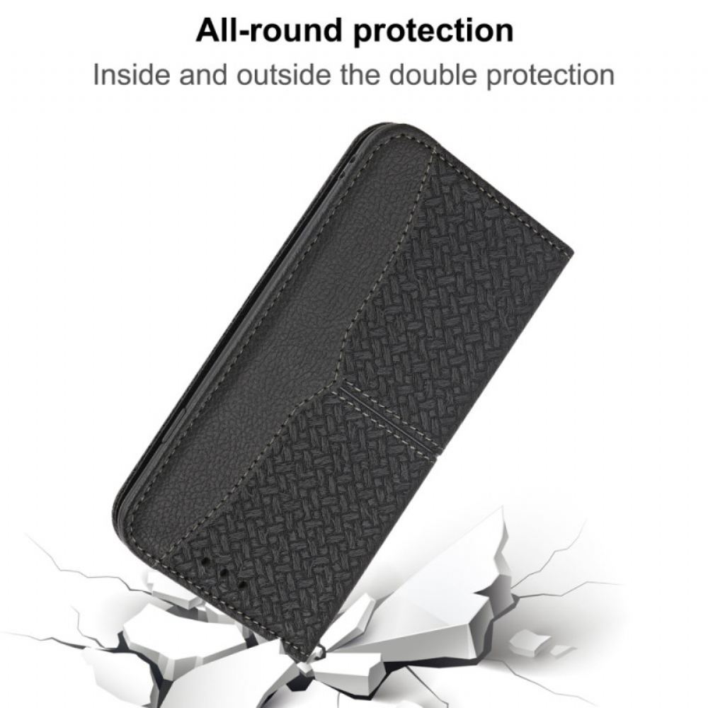 Kožený Kryt Samsung Galaxy A15 5g Strappy Tkaný Design